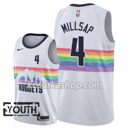 Dres Denver Nuggets Paul Millsap 4 Nike 2018-19 City Edition Bijela Swingman - Dječji